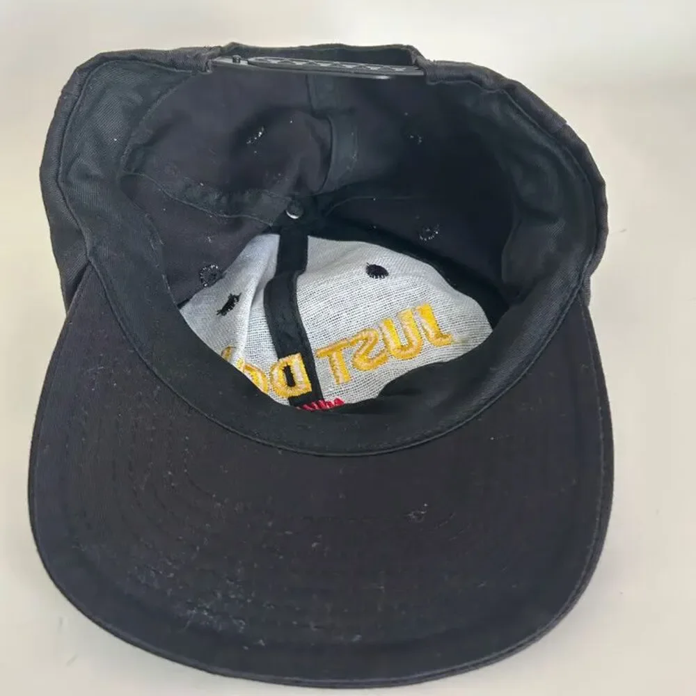 Nike Just Do It Hat Mens Black Yellow Red Embroidered Logo Snapback Baseball Cap